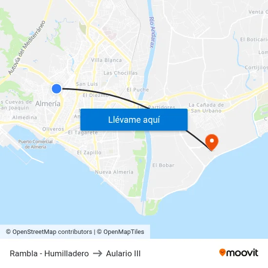 Rambla - Humilladero to Aulario III map