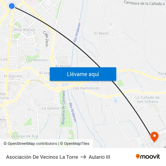 Asociación De Vecinos La Torre to Aulario III map