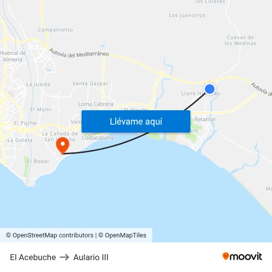 El Acebuche to Aulario III map
