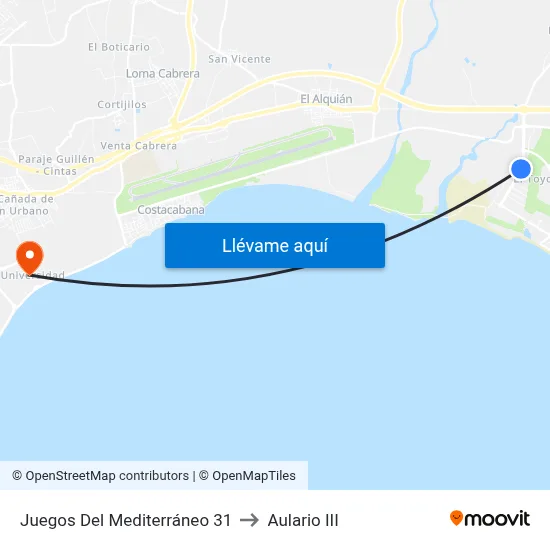 Juegos Del Mediterráneo 31 to Aulario III map