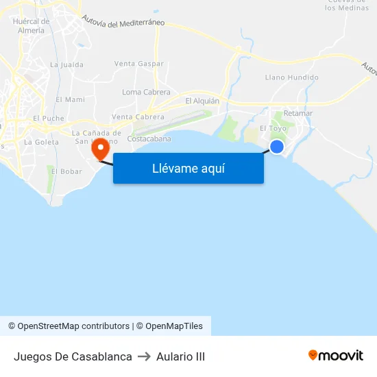 Juegos De Casablanca to Aulario III map