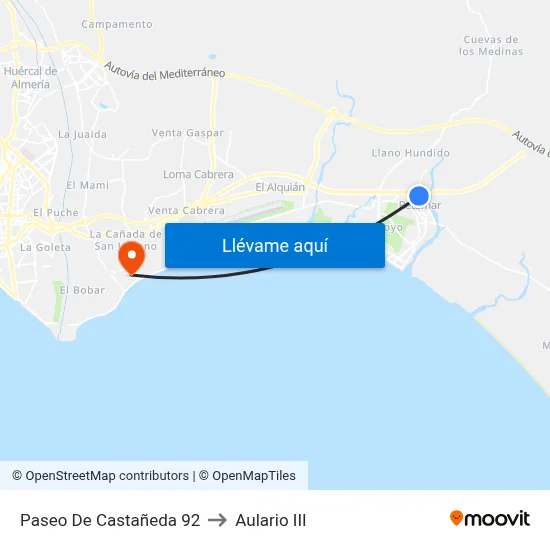 Paseo De Castañeda 92 to Aulario III map