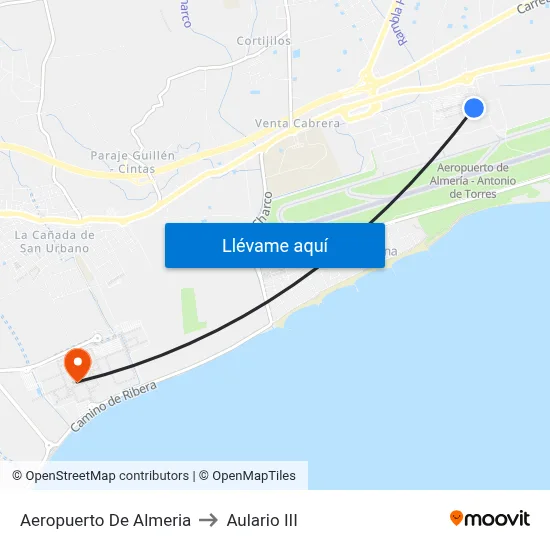 Aeropuerto De Almeria to Aulario III map