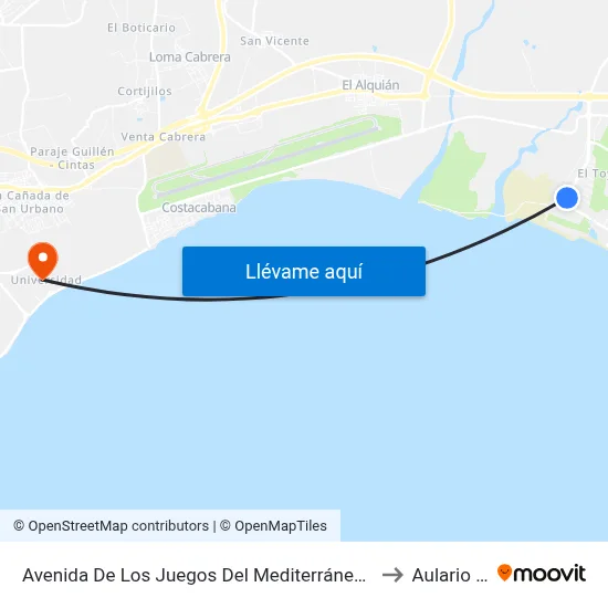 Avenida De Los Juegos Del Mediterráneo, 1 to Aulario III map