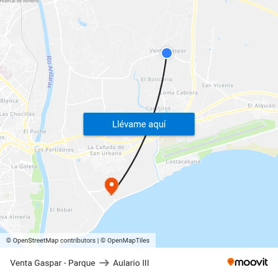 Venta Gaspar - Parque to Aulario III map