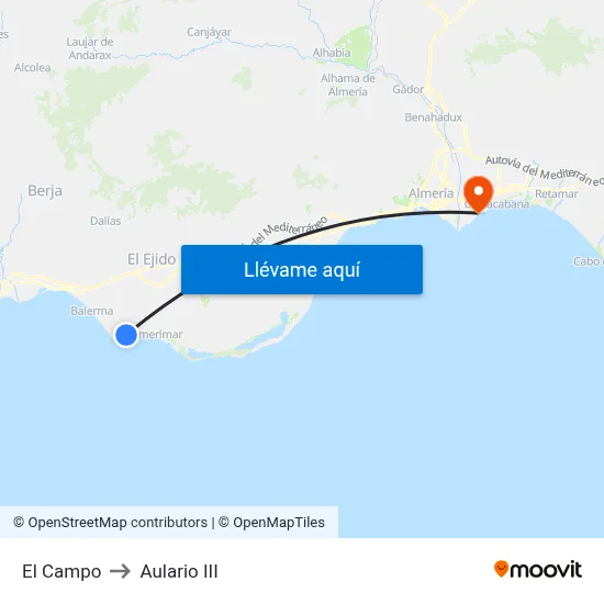 El Campo to Aulario III map