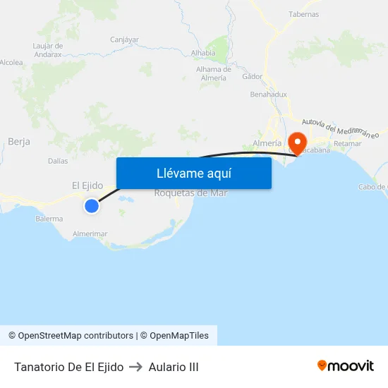 Tanatorio De El Ejido to Aulario III map