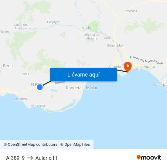 A-389, 9 to Aulario III map