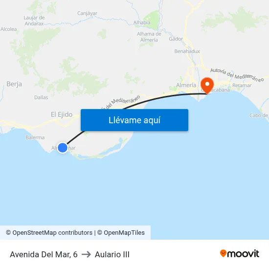Avenida Del Mar, 6 to Aulario III map