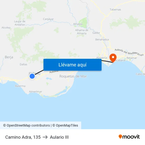 Camino Adra, 135 to Aulario III map