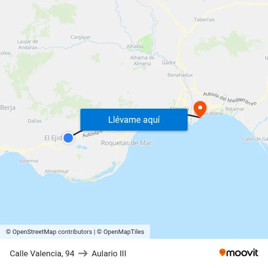 Calle Valencia, 94 to Aulario III map