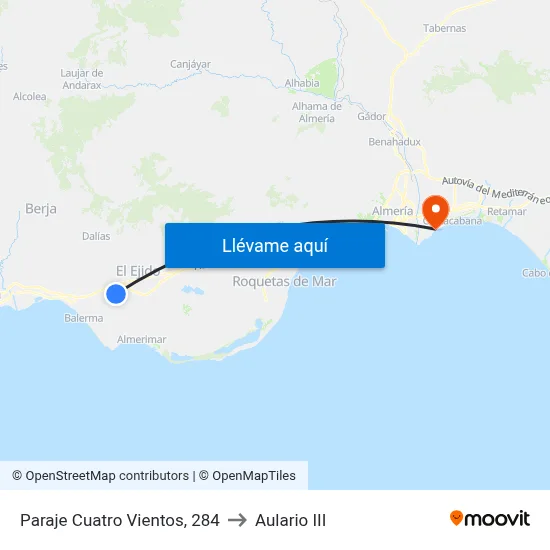 Paraje Cuatro Vientos, 284 to Aulario III map