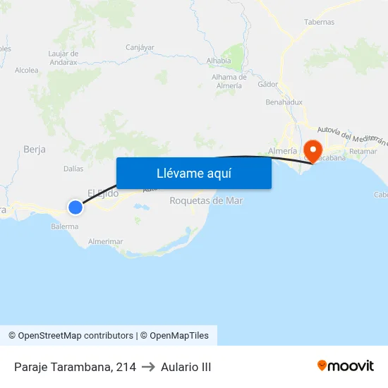 Paraje Tarambana, 214 to Aulario III map