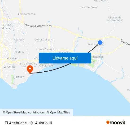 El Acebuche to Aulario III map