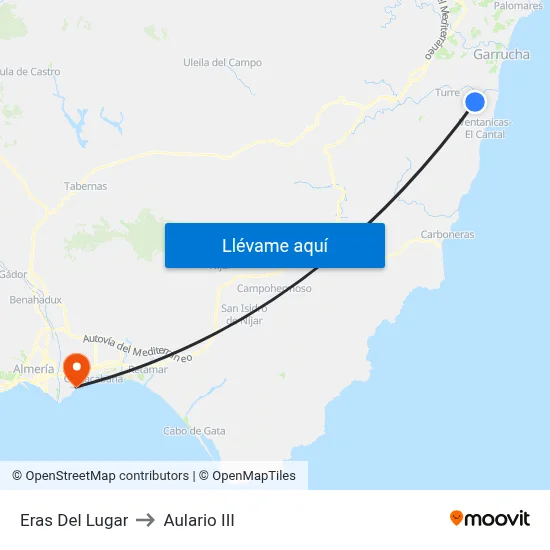 Eras Del Lugar to Aulario III map