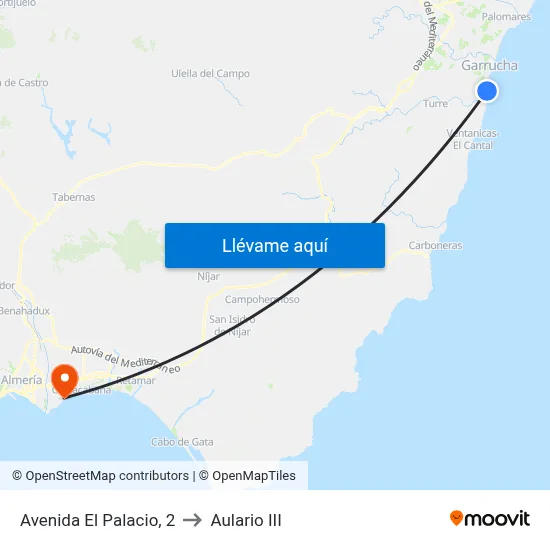 Avenida El Palacio, 2 to Aulario III map