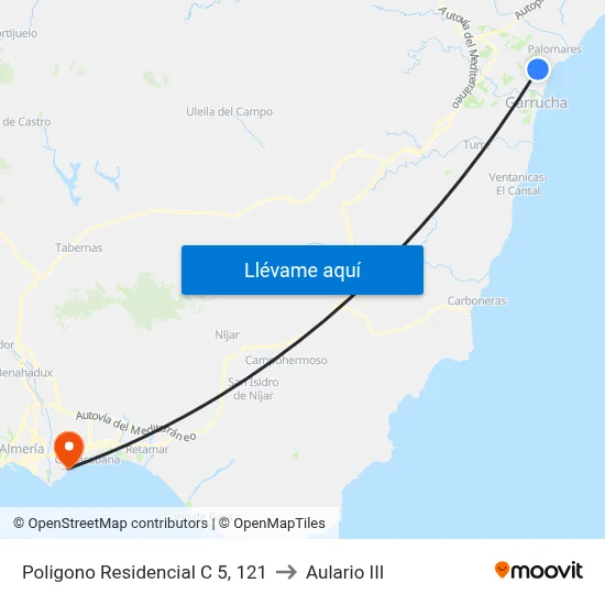 Poligono Residencial C 5, 121 to Aulario III map