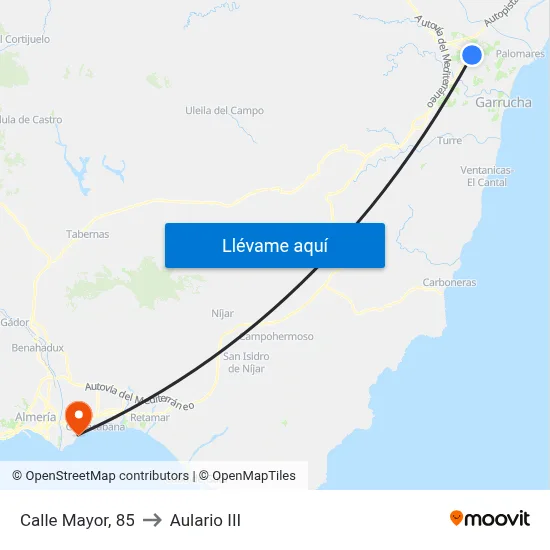 Calle Mayor, 85 to Aulario III map