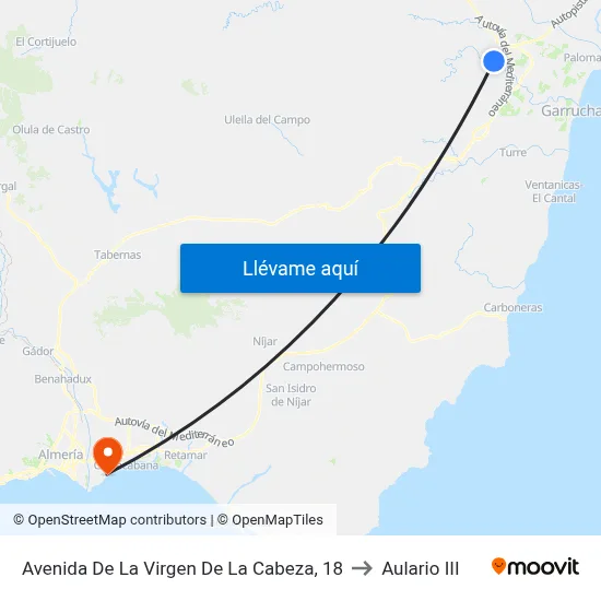 Avenida De La Virgen De La Cabeza, 18 to Aulario III map