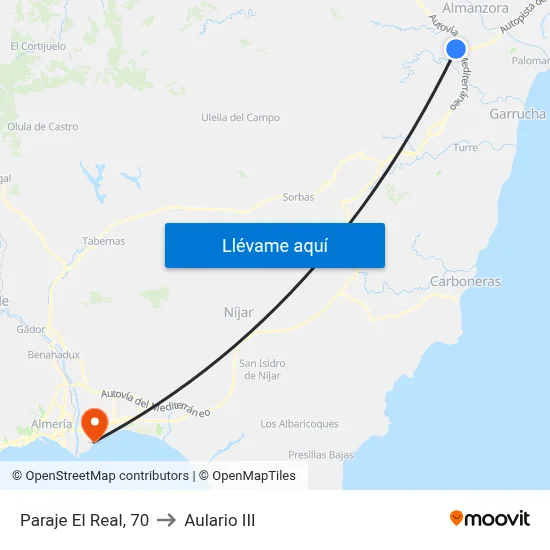 Paraje El Real, 70 to Aulario III map