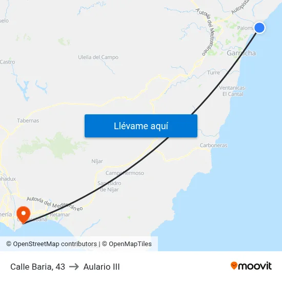Calle Baria, 43 to Aulario III map