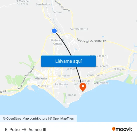 El Potro to Aulario III map