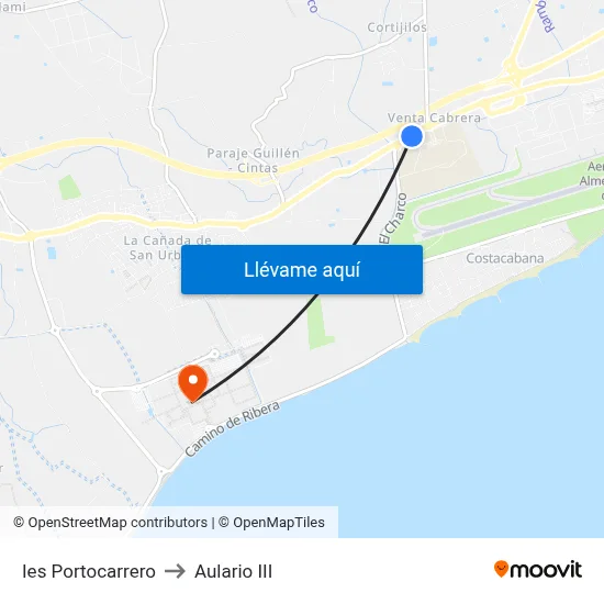 Ies Portocarrero to Aulario III map