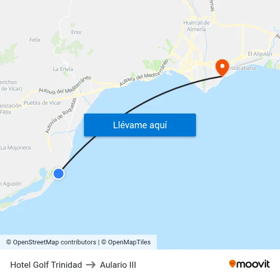 Hotel Golf Trinidad to Aulario III map