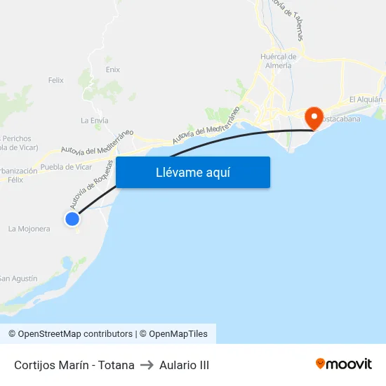Cortijos Marín - Totana to Aulario III map