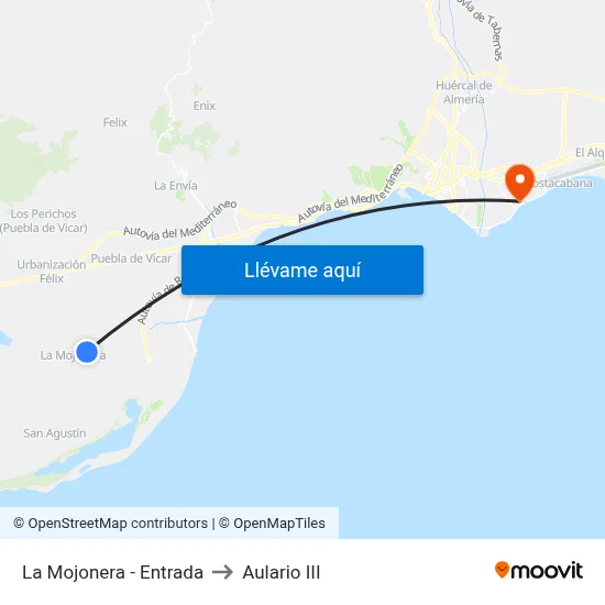La Mojonera - Entrada to Aulario III map