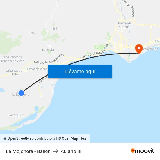 La Mojonera - Bailén to Aulario III map