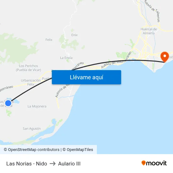 Las Norias - Nido to Aulario III map