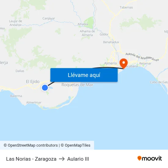 Las Norias - Zaragoza to Aulario III map