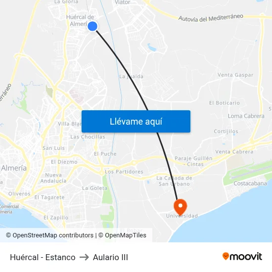 Huércal - Estanco to Aulario III map