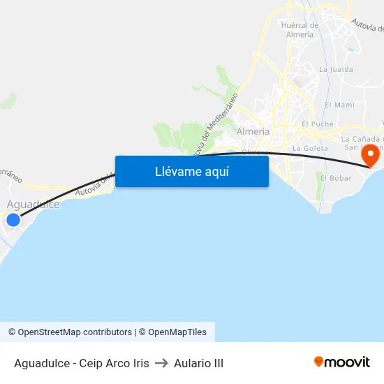Aguadulce - Ceip Arco Iris to Aulario III map