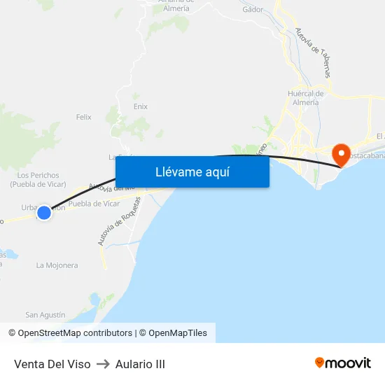 Venta Del Viso to Aulario III map
