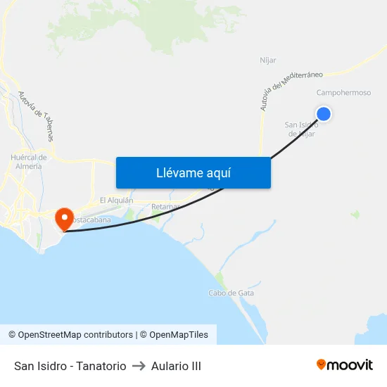 San Isidro - Tanatorio to Aulario III map