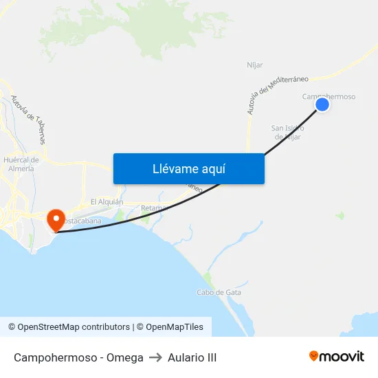Campohermoso - Omega to Aulario III map