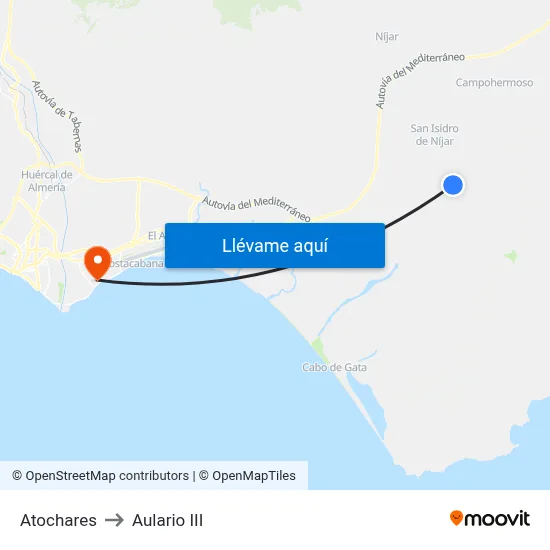 Atochares to Aulario III map