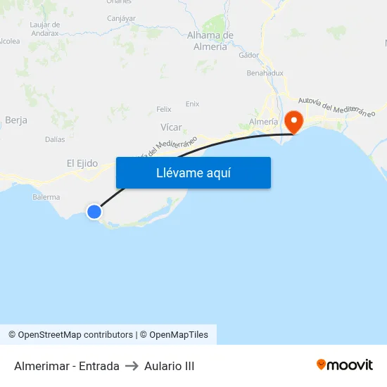 Almerimar - Entrada to Aulario III map