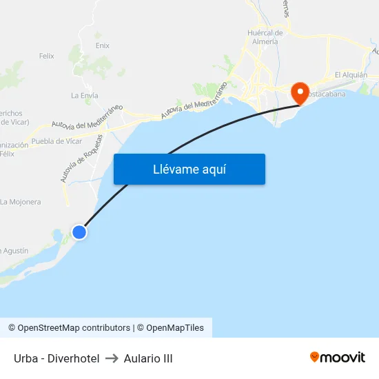 Urba - Diverhotel to Aulario III map