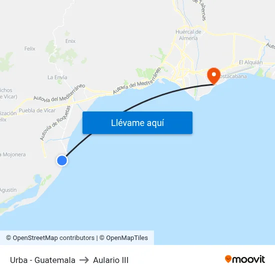 Urba - Guatemala to Aulario III map