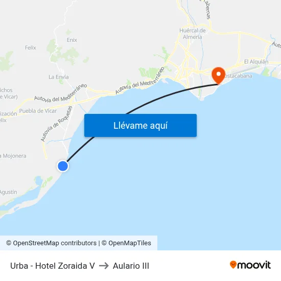 Urba - Hotel Zoraida V to Aulario III map