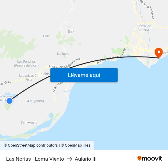 Las Norias - Loma Viento to Aulario III map