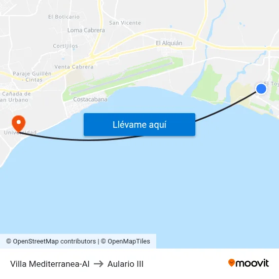 Villa Mediterranea-Al to Aulario III map