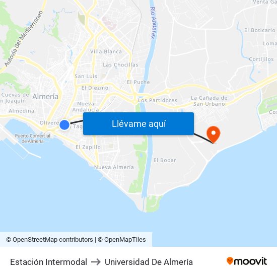 Estación Intermodal to Universidad De Almería map