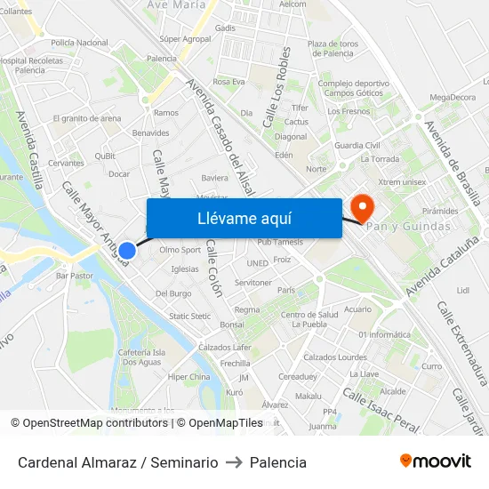 Cardenal Almaraz / Seminario to Palencia map
