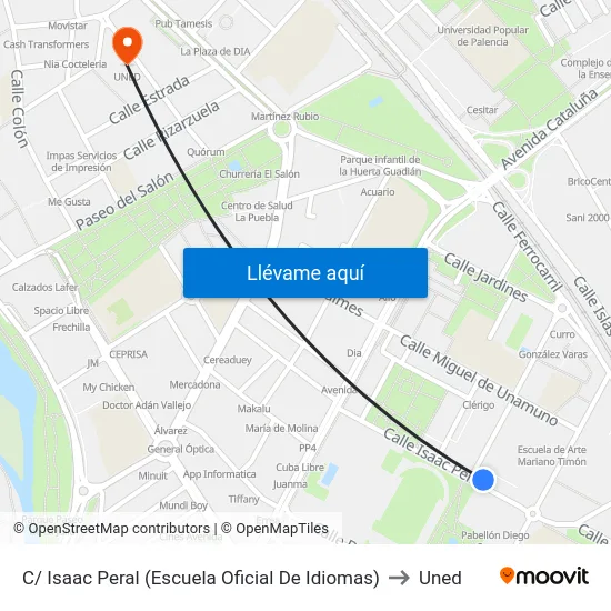 C/ Isaac Peral (Escuela Oficial De Idiomas) to Uned map
