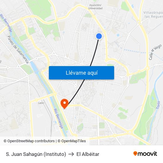 S. Juan Sahagún (Instituto) to El Albéitar map