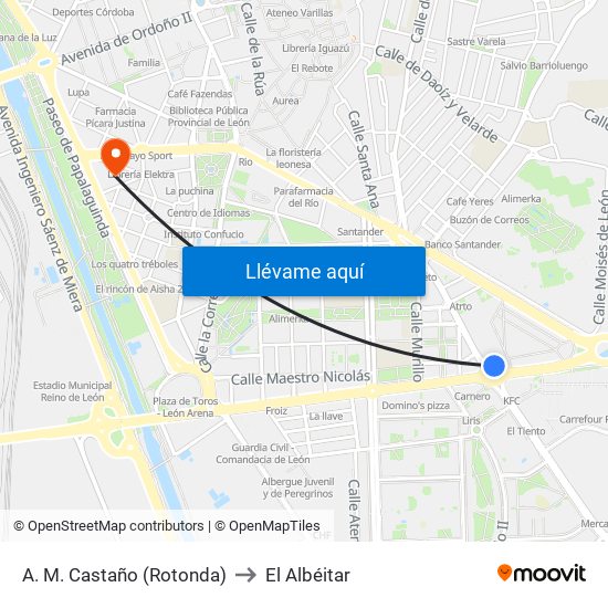 A. M. Castaño (Rotonda) to El Albéitar map